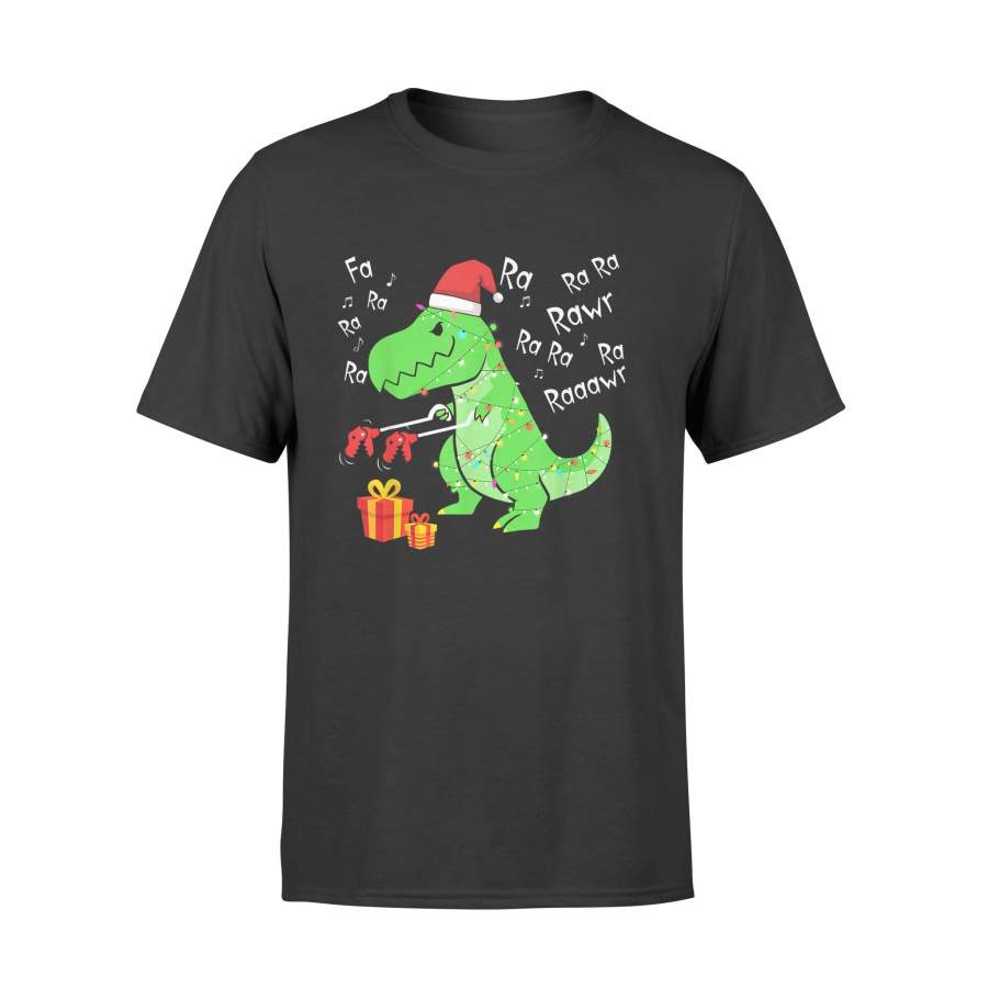 Christmas Fa Ra Ra Ra Rawr Tree Rex T-Shirt – T-Rex funny christmas – Standard T-shirt