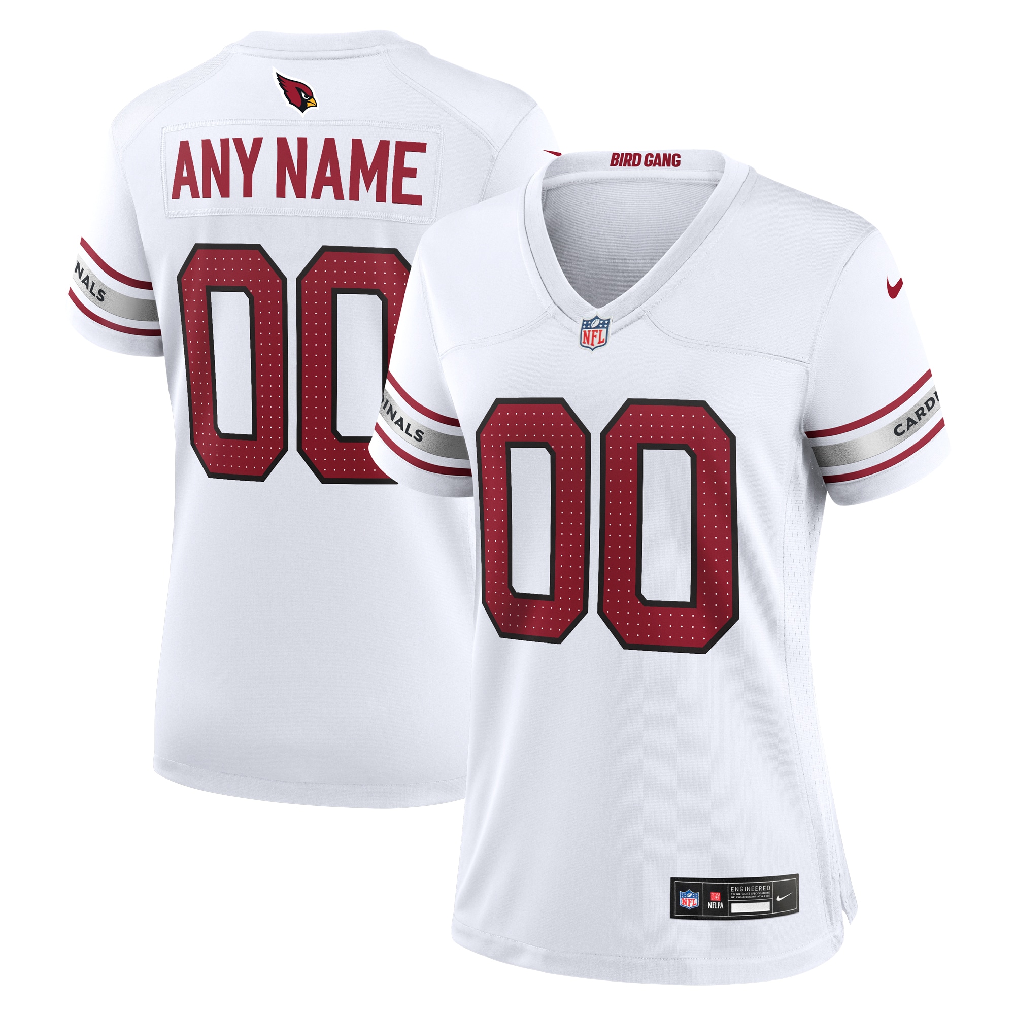 Women’s Arizona Cardinals White Custom Game Jersey