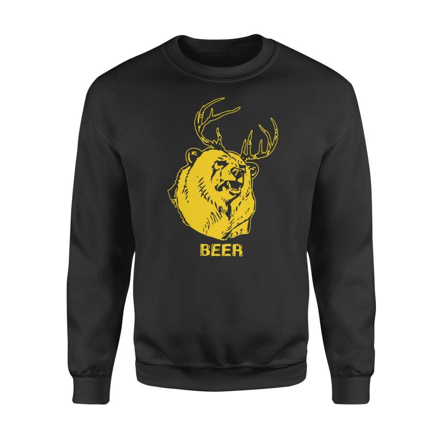 Dngfashion 's Beer Bear+Deer - Standard Fleece Sweatshirt