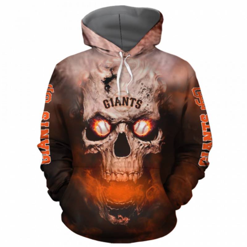 Men / Women New Design San Francisco Giants Full Print 3D Skull Hoodie, San Francisco Giants All Over Print Skull Apparel