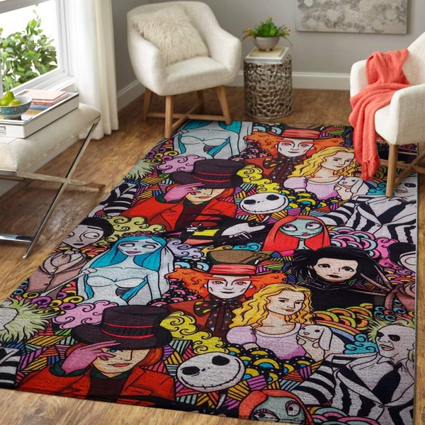 Tim Burton Characters – Halloween Special Version – Area Rug Floor Decor