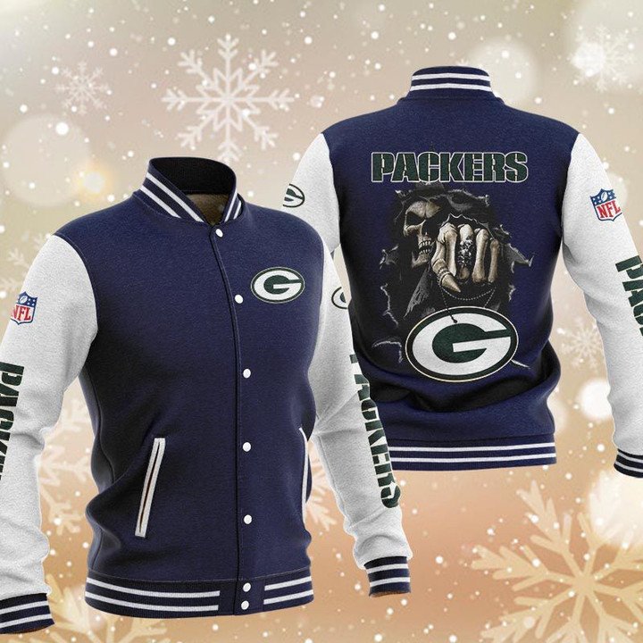 Green Bay Packers Dark Blue Hades Boxing Baseball Jacket