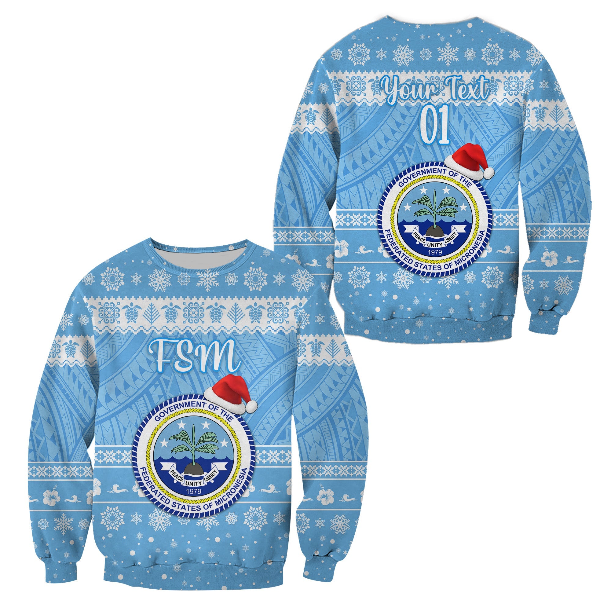 (Custom Personalised) Federated States Of Micronesia Christmas Sweatshirt Simple Style – Fsm Seal Lt8