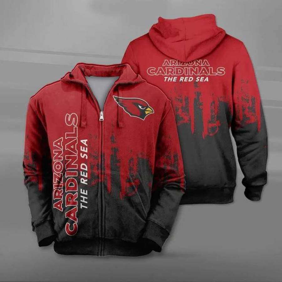 Arizona Cardinals 3D Zipper Hoodie