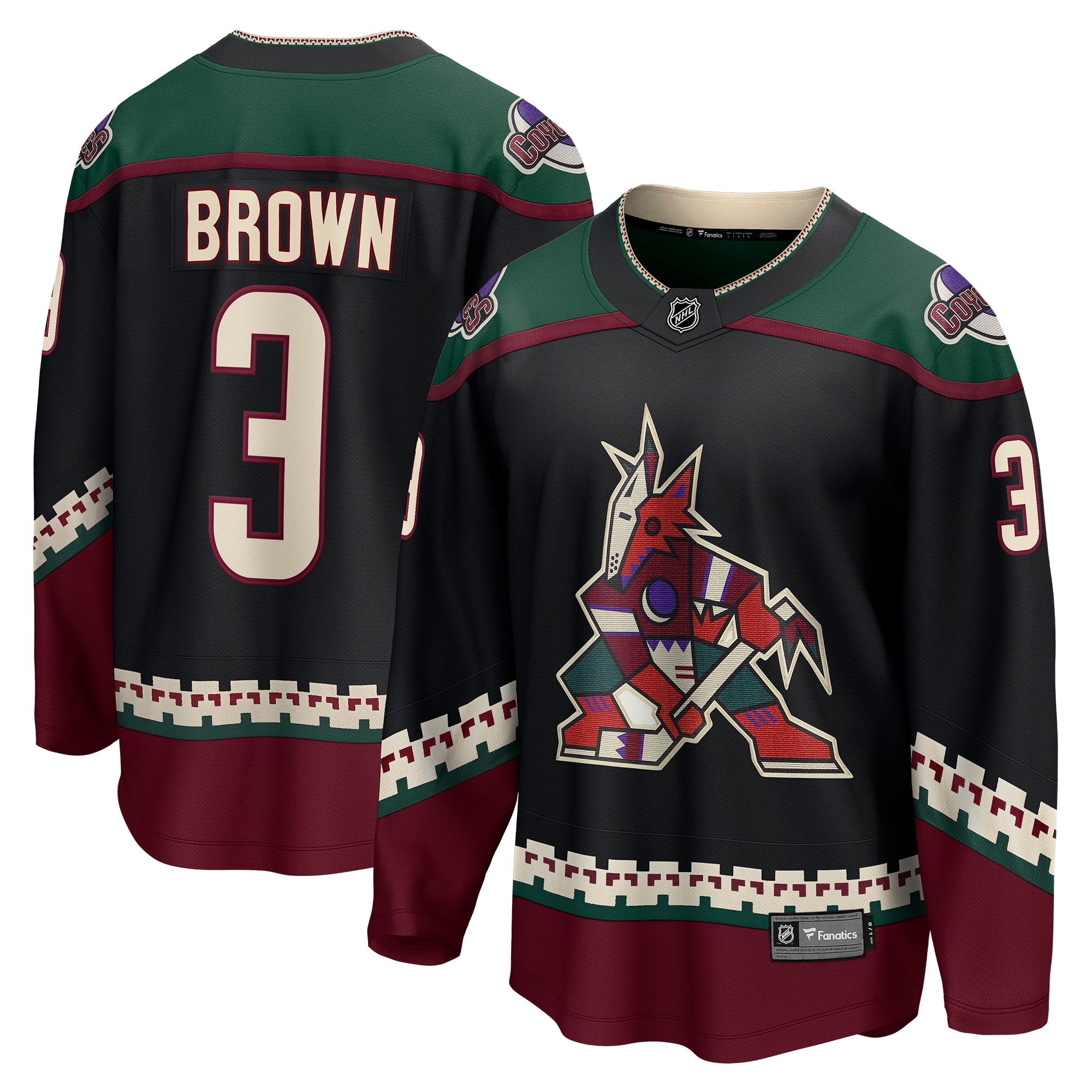 Josh Brown Arizona Coyotes Branded Home Breakaway Player Jersey – Black