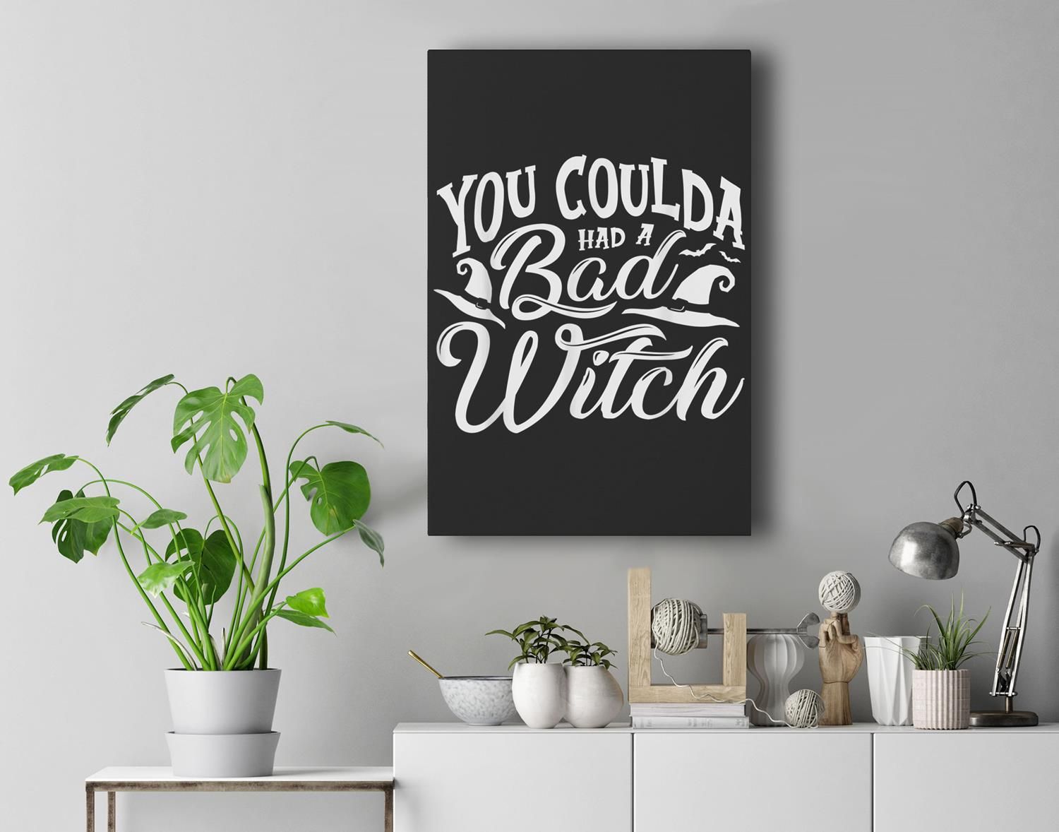 You Coulda Had A Bad Witch Halloween Fan Funny Halloween Premium Wall Art Canvas Decor