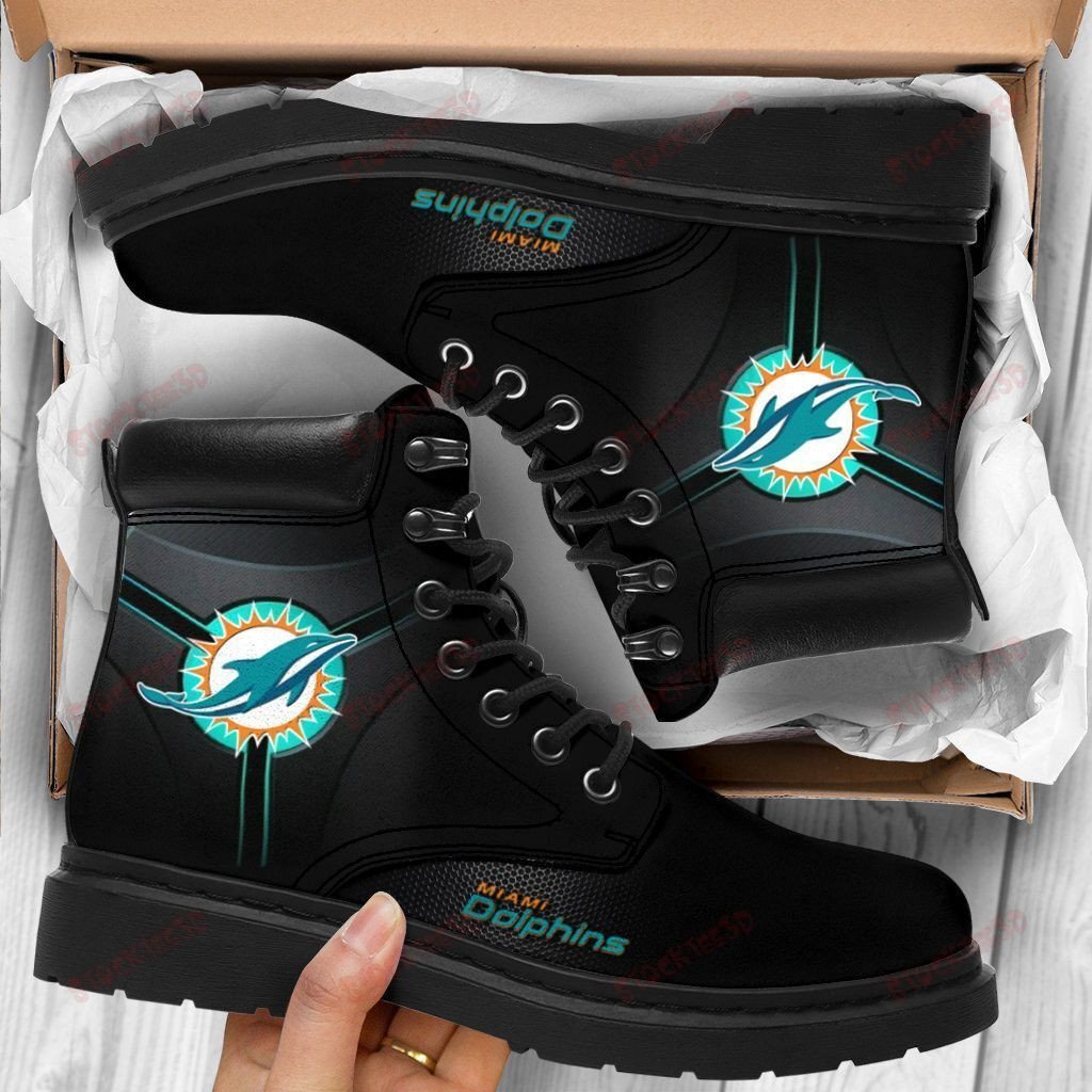 Miami Dolphins Boots – Premium Shoes/ Premium Leather Boots – Gift For Sports Lovers 374