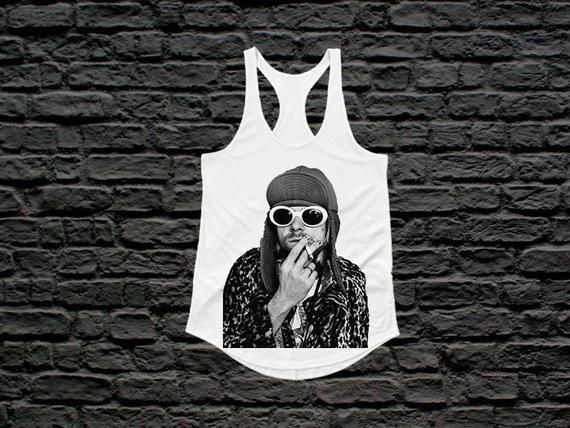 Kurt Cobain Racerback Tanks Woman Shirt Shirt