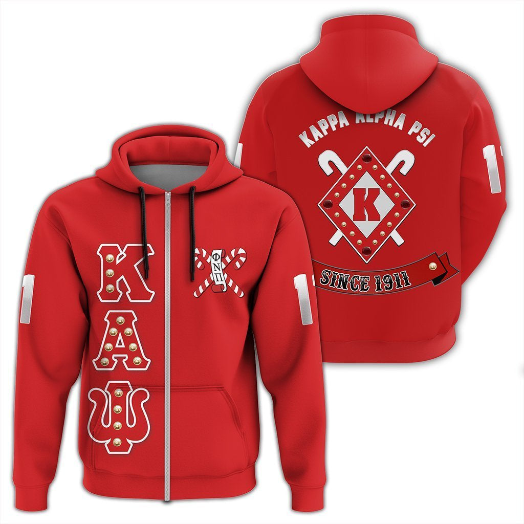 Greek Life Hoodie – Kappa Alpha Psi Crystal Red Zip Hoodie