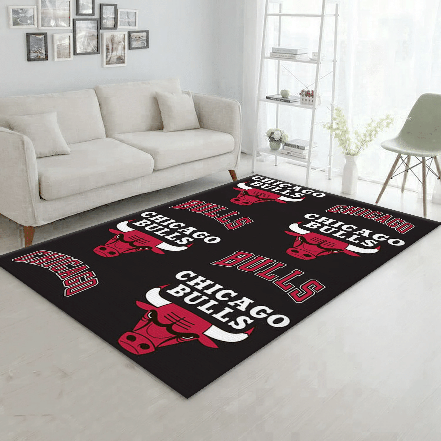 Chicago Bulls Patterns 2 Team Logos Area Rug, Bedroom Rug – Christmas Gift Us Decor