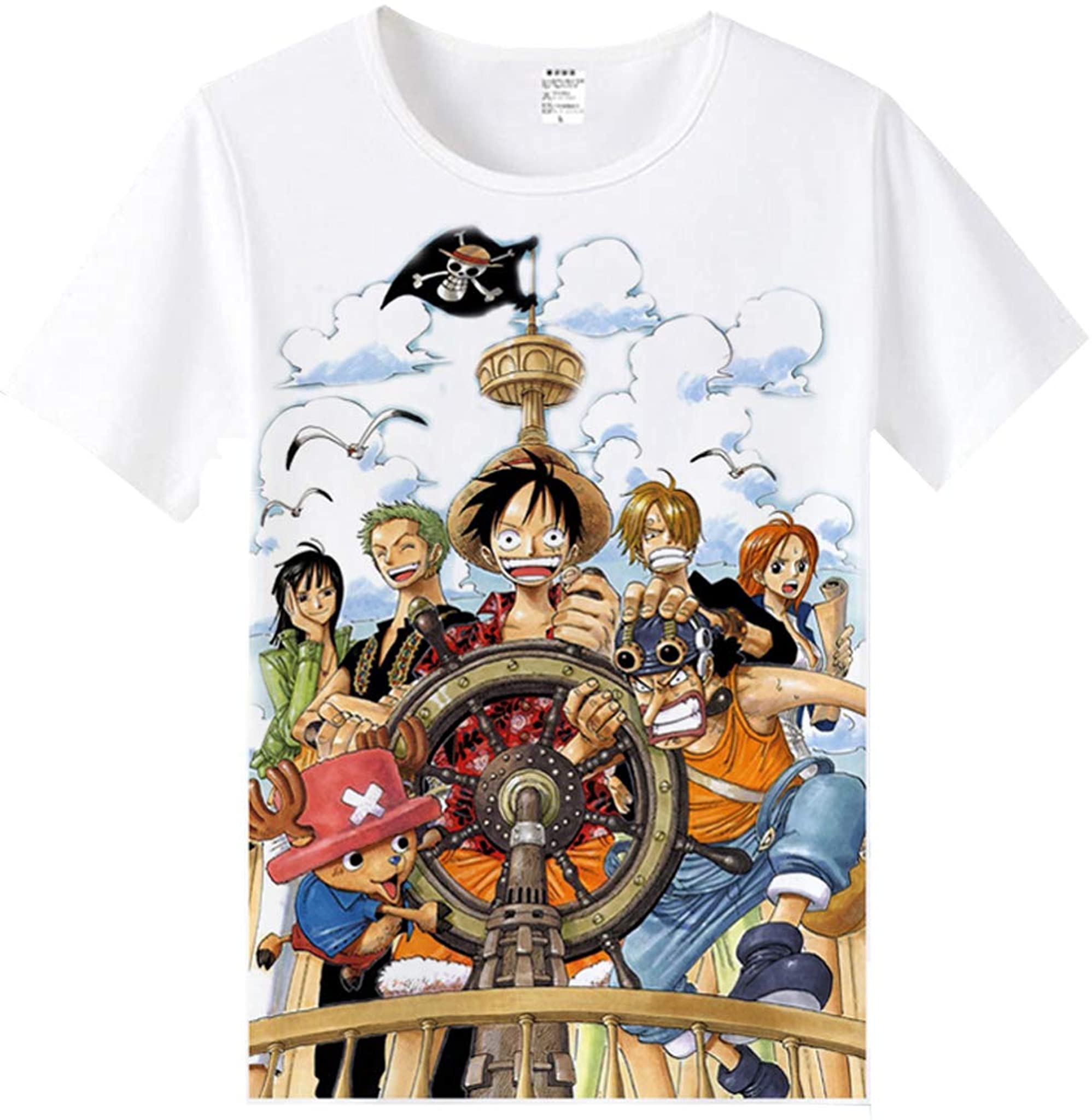 FunStation Tee for Anime One Piece Cosplay Costume Tee Summer Printed Short Sleeve T-Shirt