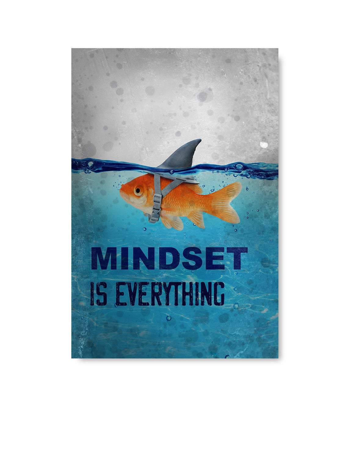 Mindset Is Everything Goldfish Portrait Poster & Canvas Motivational Poster Gift For Friend Family Home Decor Wall Art Visual Art
