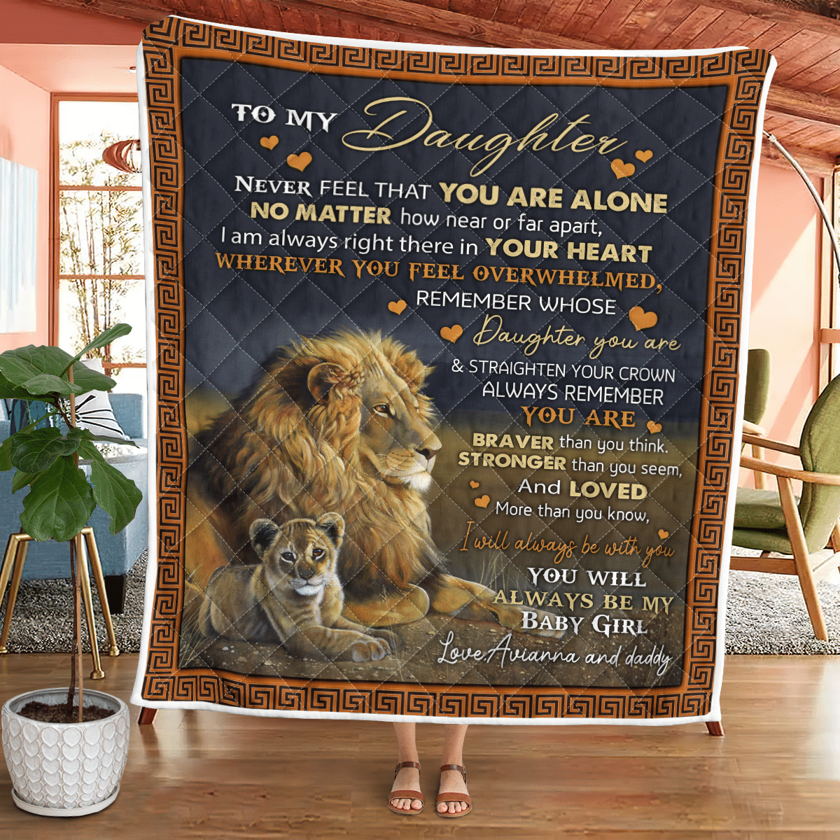 To My Daughter – Lion Quilt Wq080322116