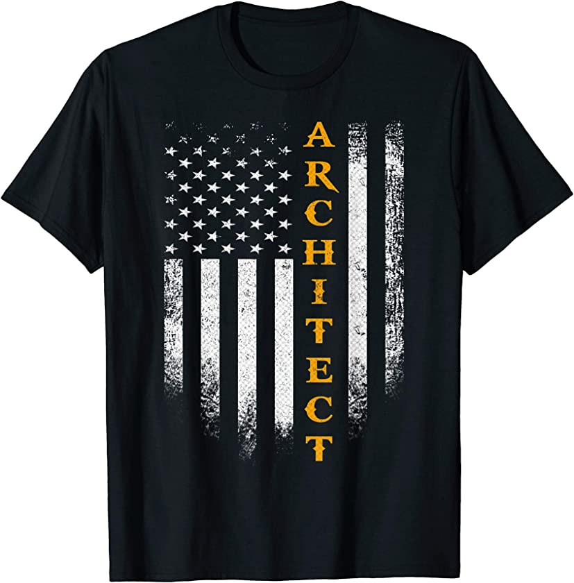 Vintage USA Architect American Flag Architecture Patriotic T-Shirt