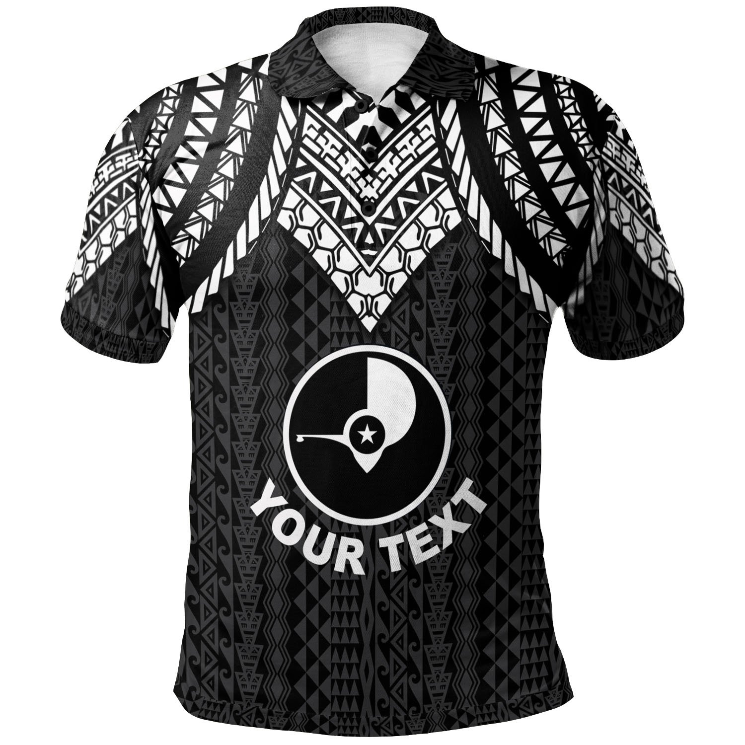 Yap Custom Personalised Polo Shirt – Polynesian Armor Style Black – BN39