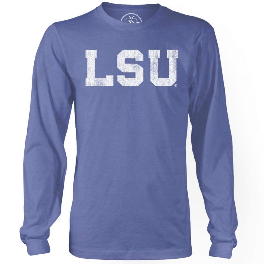 B&B Dry Goods LSU Tigers Athletic Block Long Sleeve T-Shirt – Blue