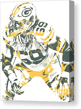 David Bakhtiari Green Bay Packers Pixel Art 1 Joe Hamilton Canvas Print