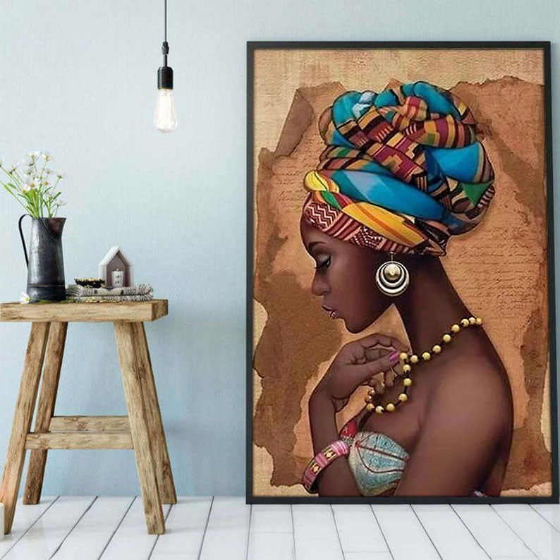 West Africa Custom Canvas Prints Modern African American Black Art Poster Art Prints Black Woman Black King Beautiful Wall Art Home Decoration