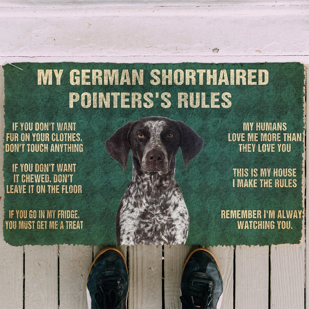 3D German Shorthaired Pointers’S Rules Doormat