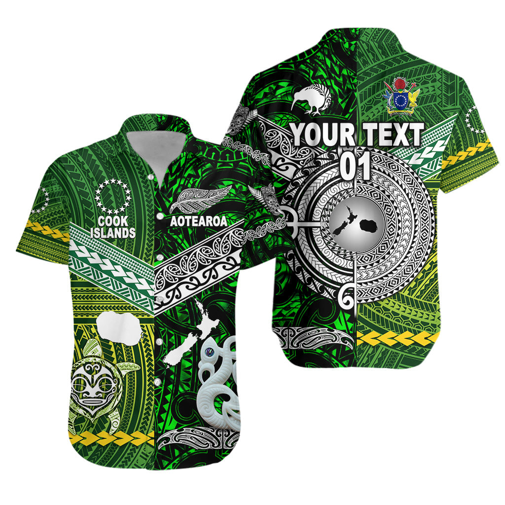 (Custom Personalised) New Zealand Maori Aotearoa Hawaiian Shirt Cook Islands Together – Green, Custom Text And Number Lt8