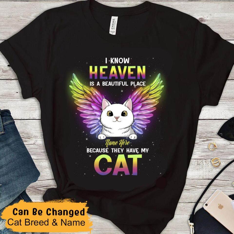 Personalized Cat Memorial Heaven Is A Beautiful Place Women Shirt – Trending Personalized