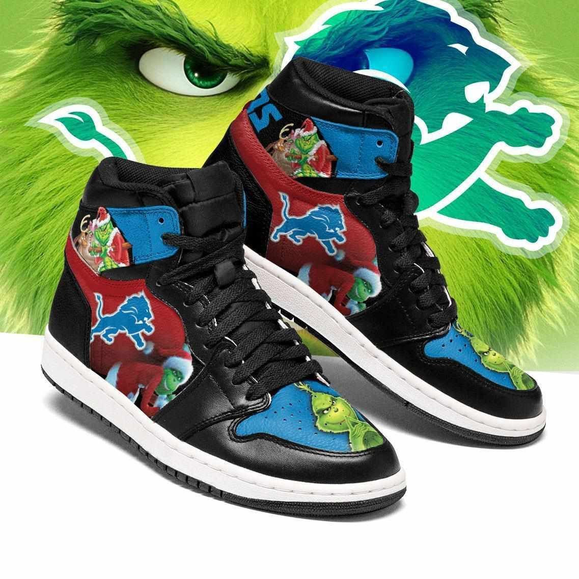 The Grinch Detroit Lions Air Jordan 1 High Printing Shoes Sneaker