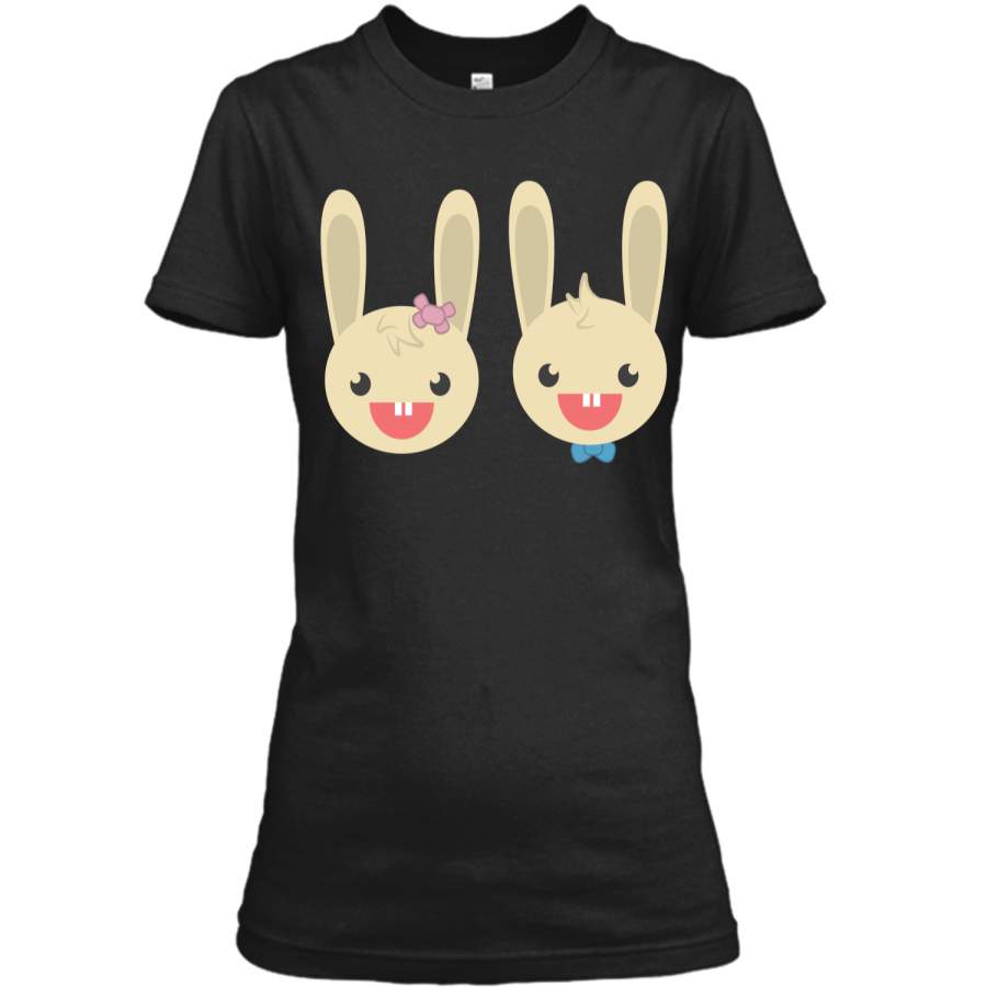 Cute Rabbit Bunny Couple Valentines Day Easter Shirt Ladies Custom