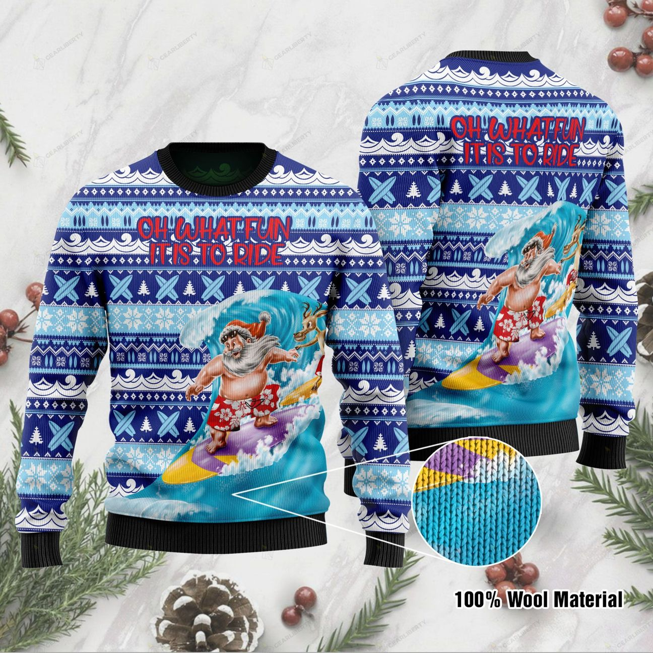 What Fun It Is To Ride Christmas Ugly Sweater | Unisex | Full Size | Adult | Colorful | US1234