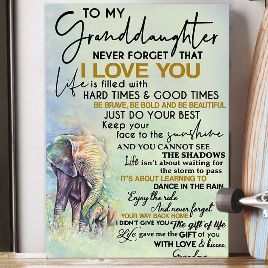 Gift For Granddaughter Life Gave Me The Gift Of You  Elephant Poster