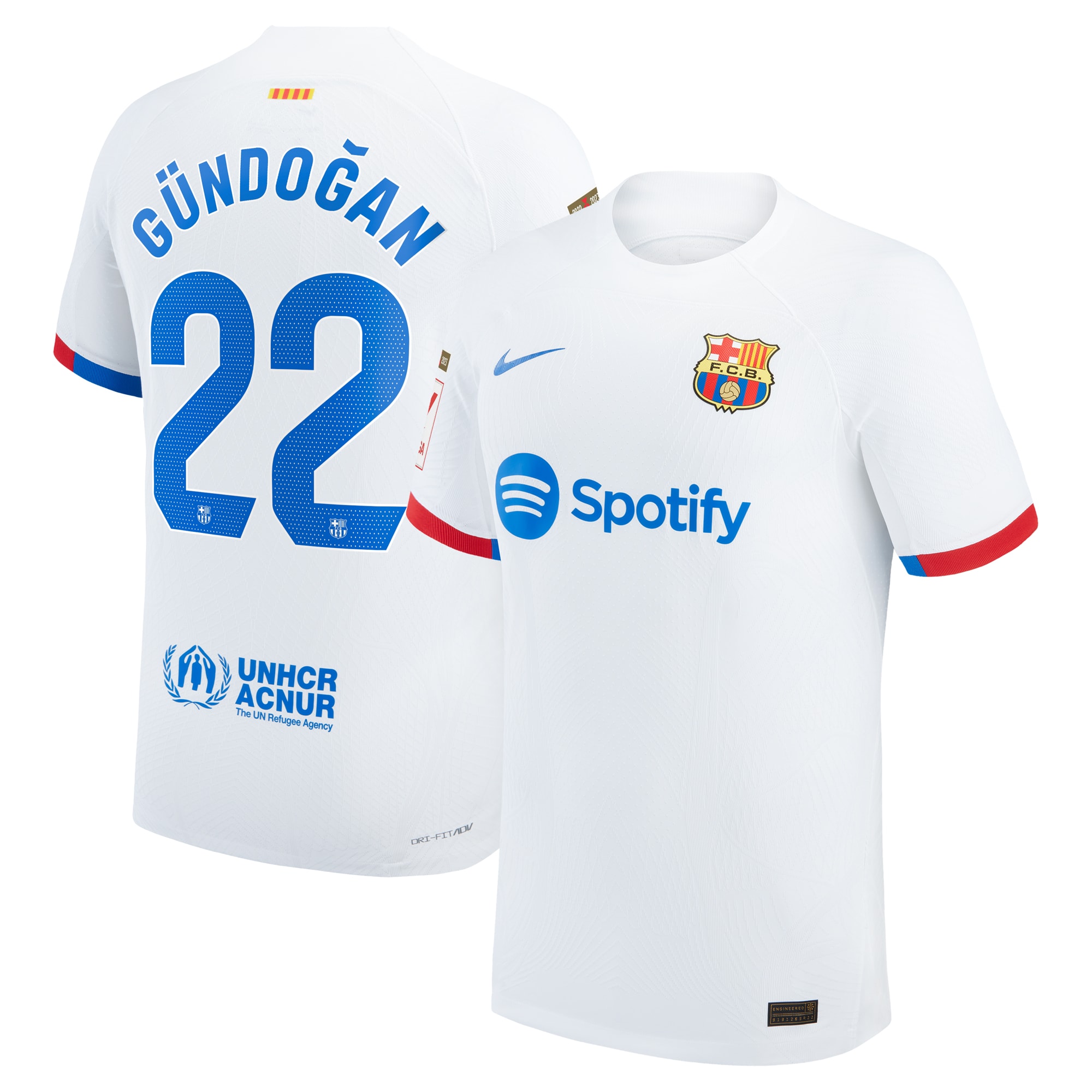 Ilkay Gündogan Barcelona 2023/24 Away Match Authentic Player Jersey – White