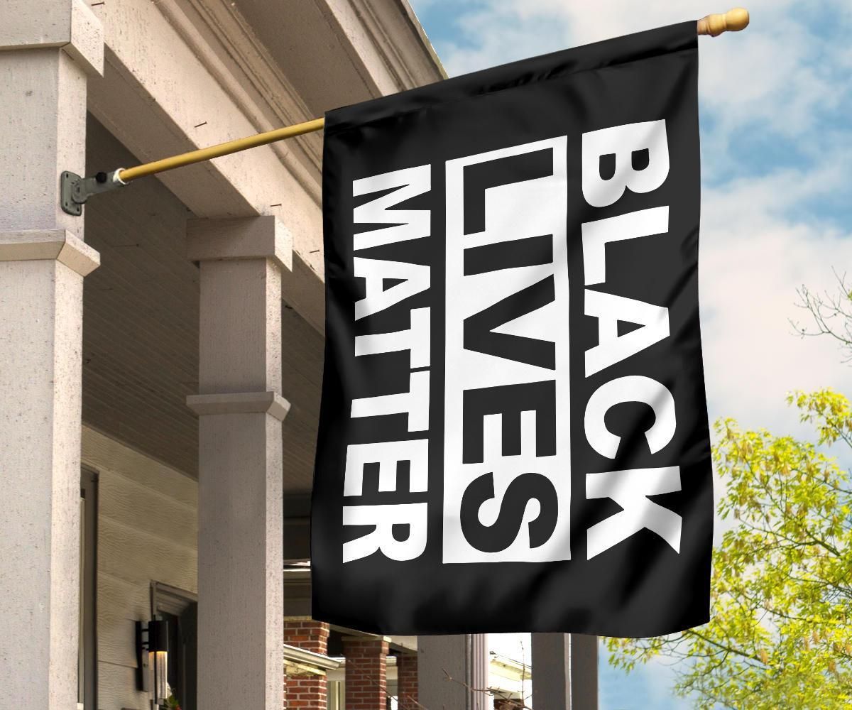 Black Lives Matter White Letter 3D Printed Flag