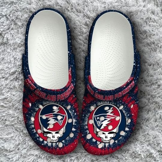 New England Patriots Logo Grateful Dead Crocs Classic Clogs Shoes