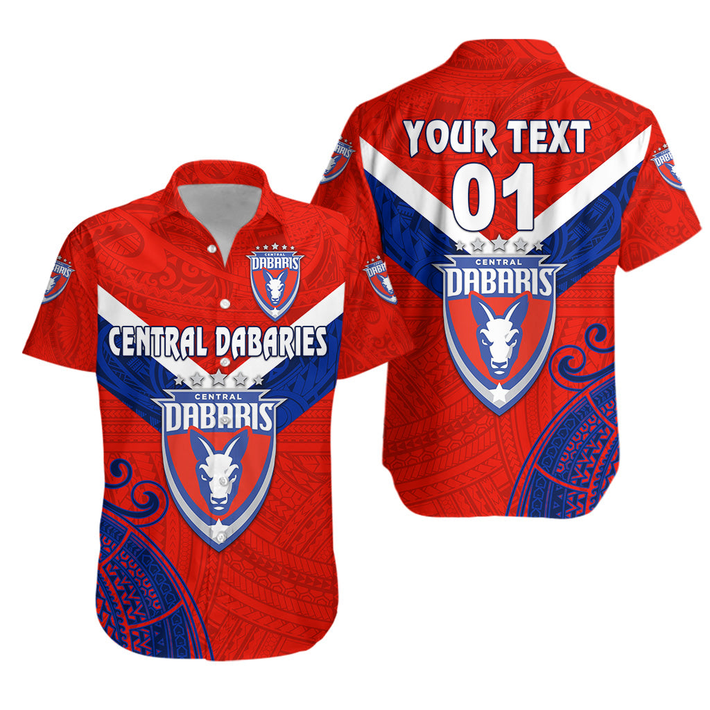 (Custom Personalised) Papua New Guinea Central Dabaries Hawaiian Shirt Rugby – Red, Custom Text And Number Lt8