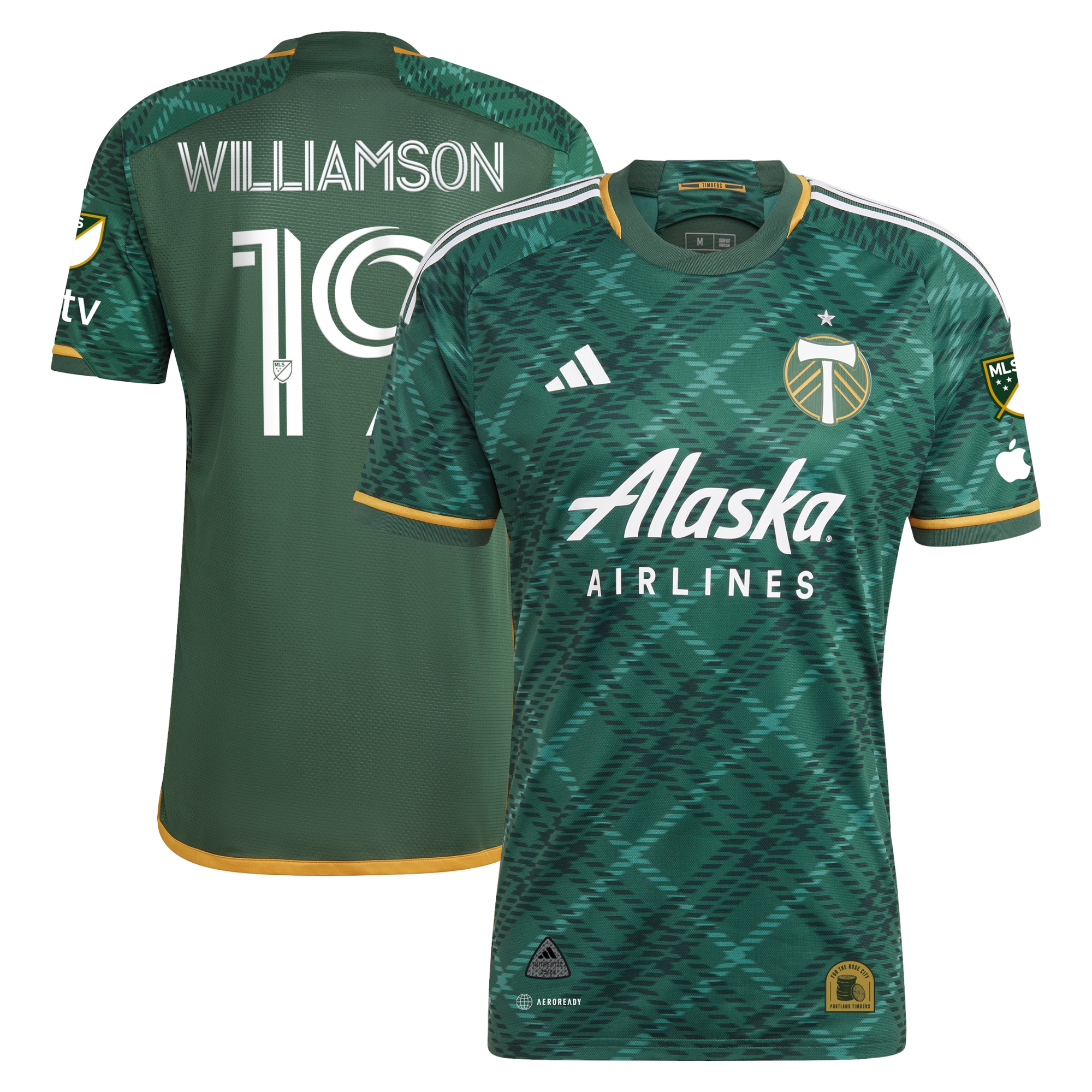 Eryk Williamson Portland Timbers 2023 Portland Plaid Kit Authentic Jersey – Green