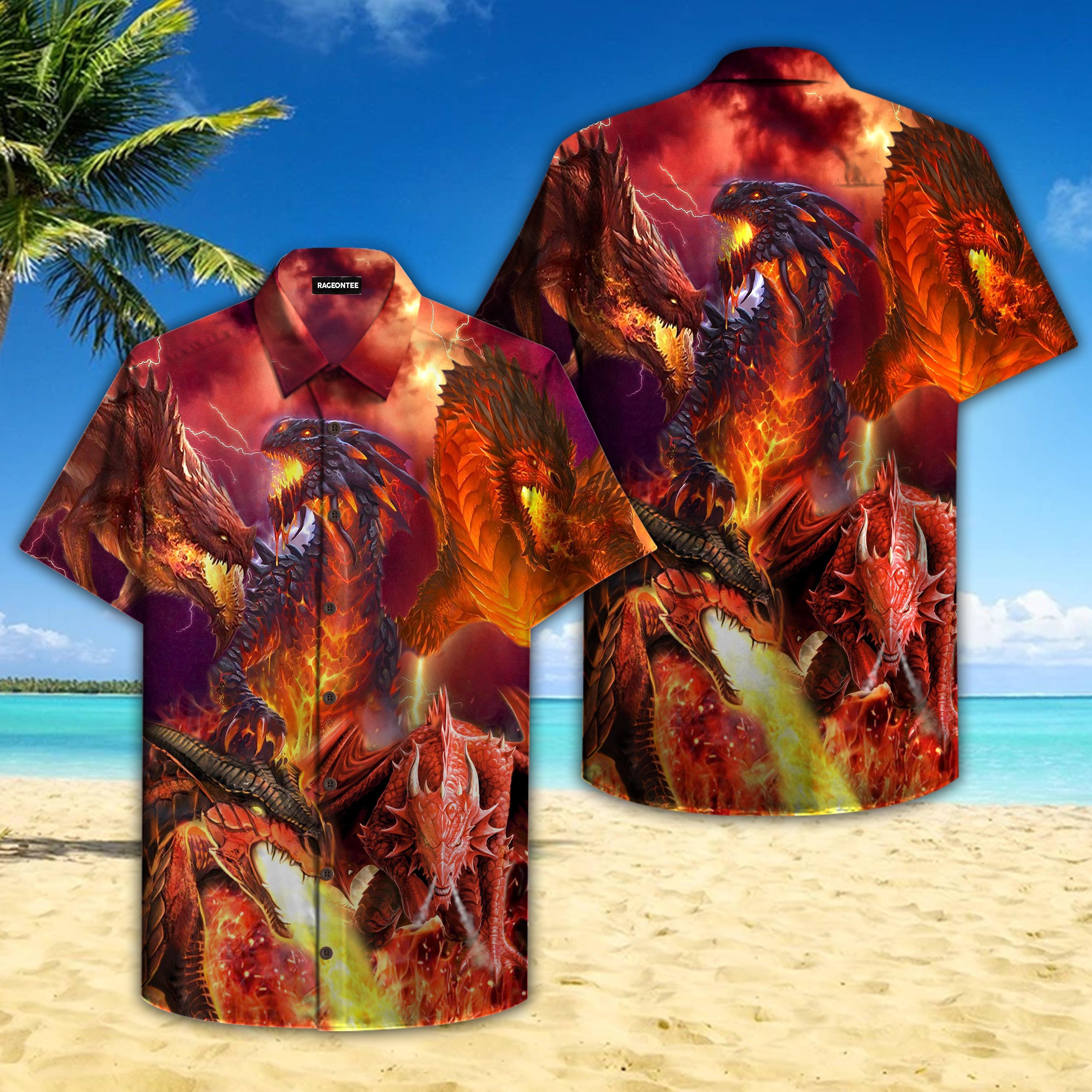 Flaming Dragon Hawaii Shirt For Men And Women Ha63879