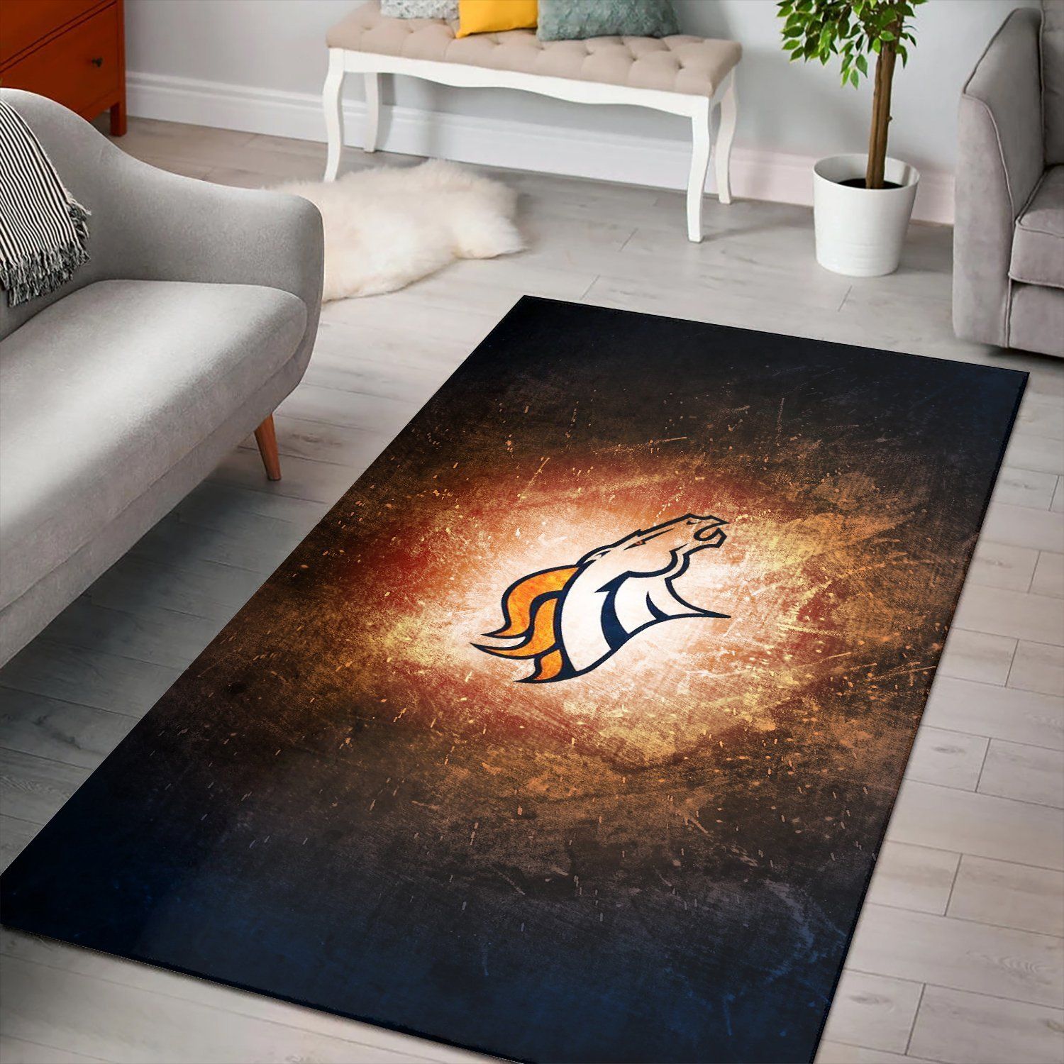 Denver Broncos Desktop S Rug, Area Rug, Floor Decor