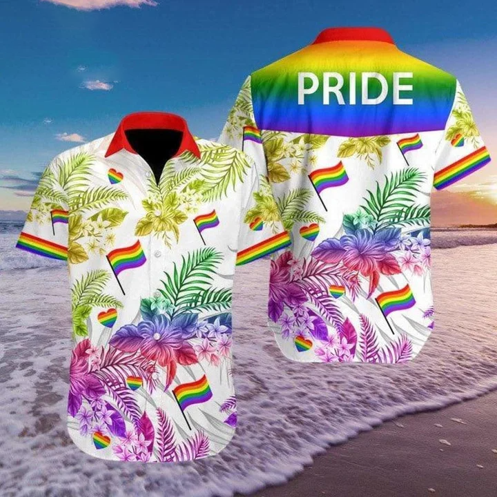 Beach Shirt Hawaiians Lgbt Pride Aloha Ha71613