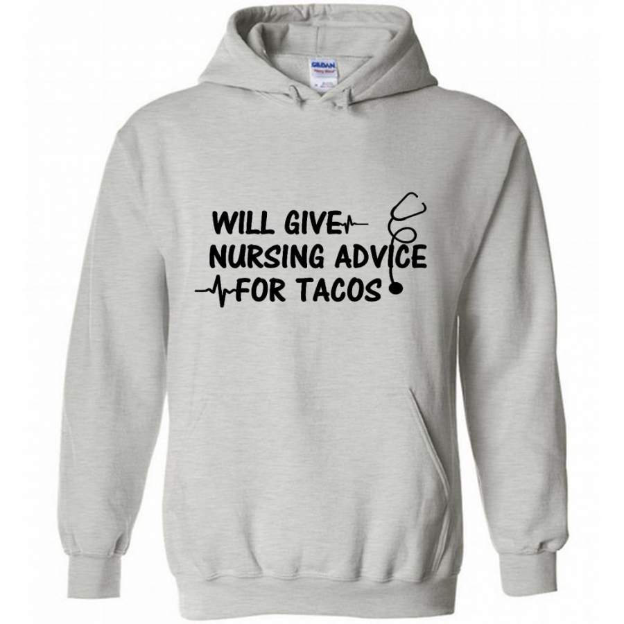 Will Give Nursing Advice For Tacos (w) – Gildan Heavy Blend Hoodie