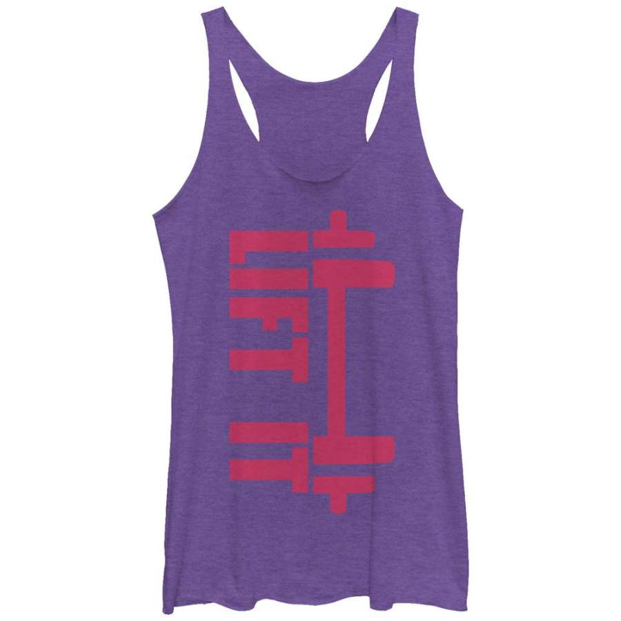 CHIN UP Women’s Lift It  Racerback Tank Purple Heather