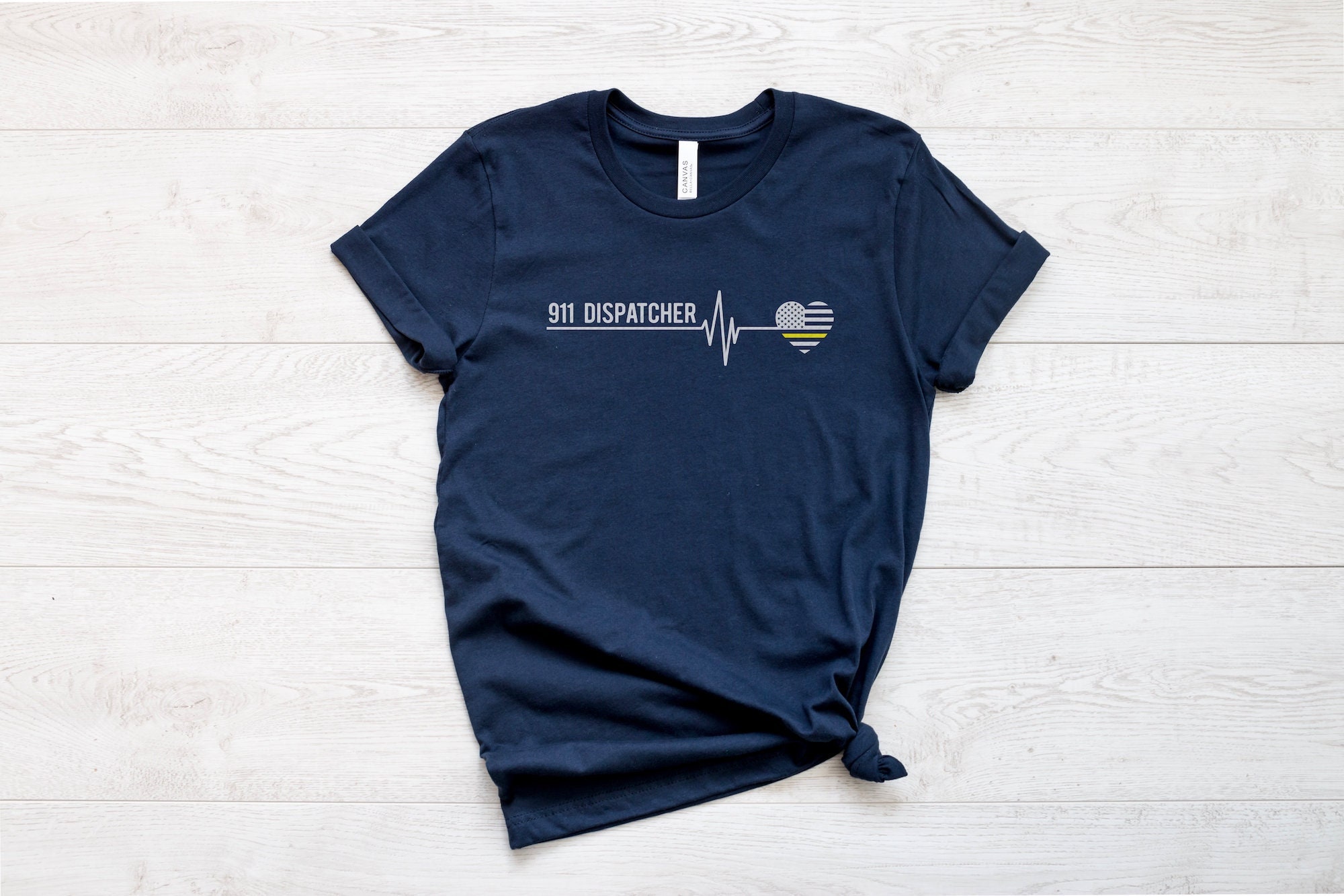 911 Dispatcher Heartbeat Graphic Tee