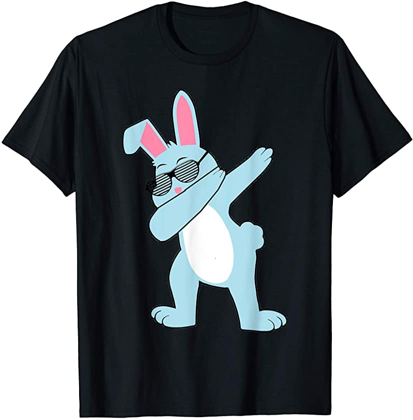 Dabbing Bunny Easter Day Glasses Rabbit Dab Boys Girls Kids T-Shirt