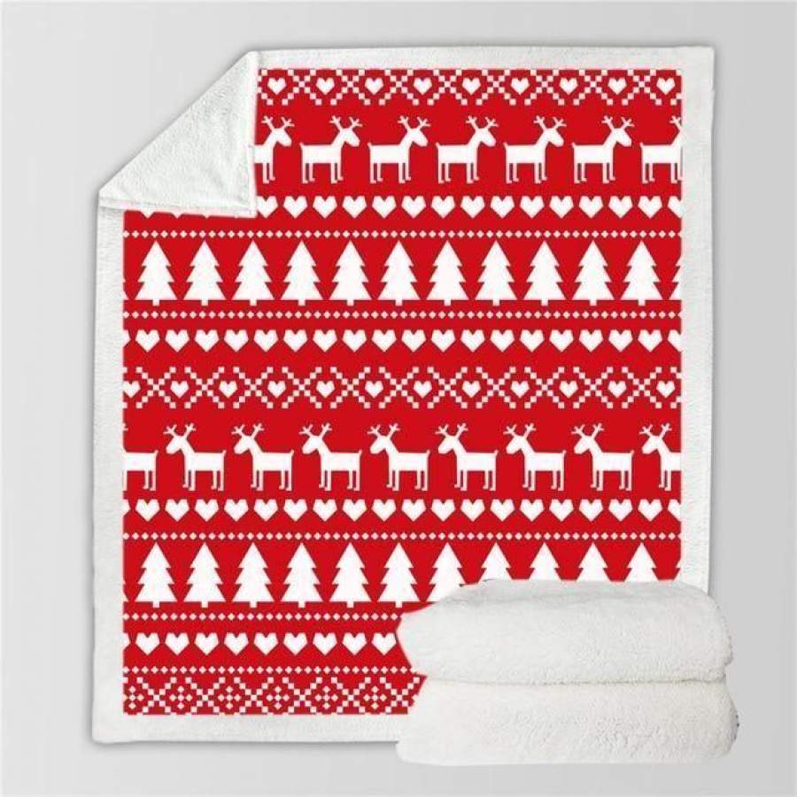 X-Mas Cute White Pattern Blanket Christmas Decoration Ideas Christmas Gift Ideas