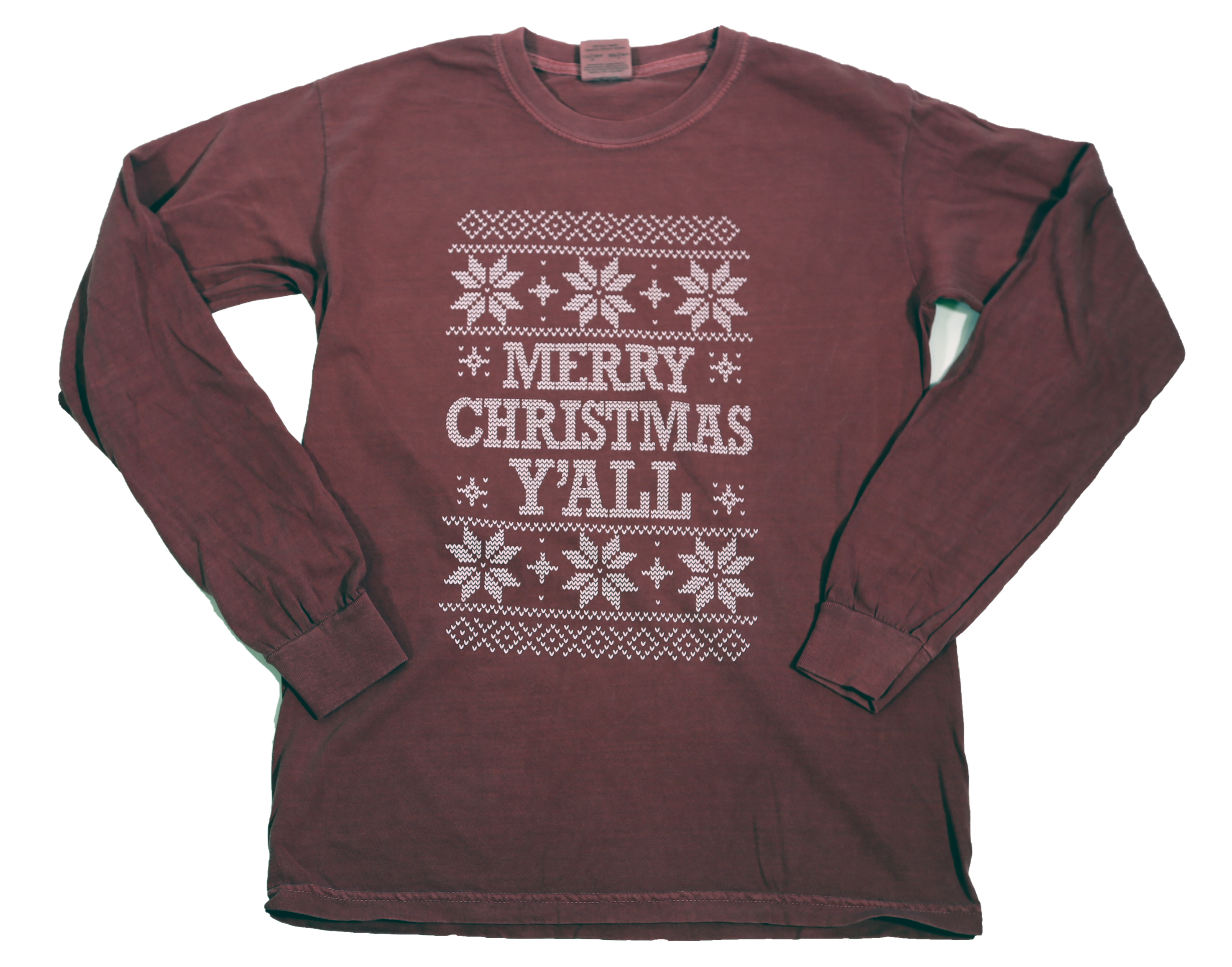 Ugly Sweater T-Shirt –  Merry Christmas Y’All Long Sleeve T-Shirt