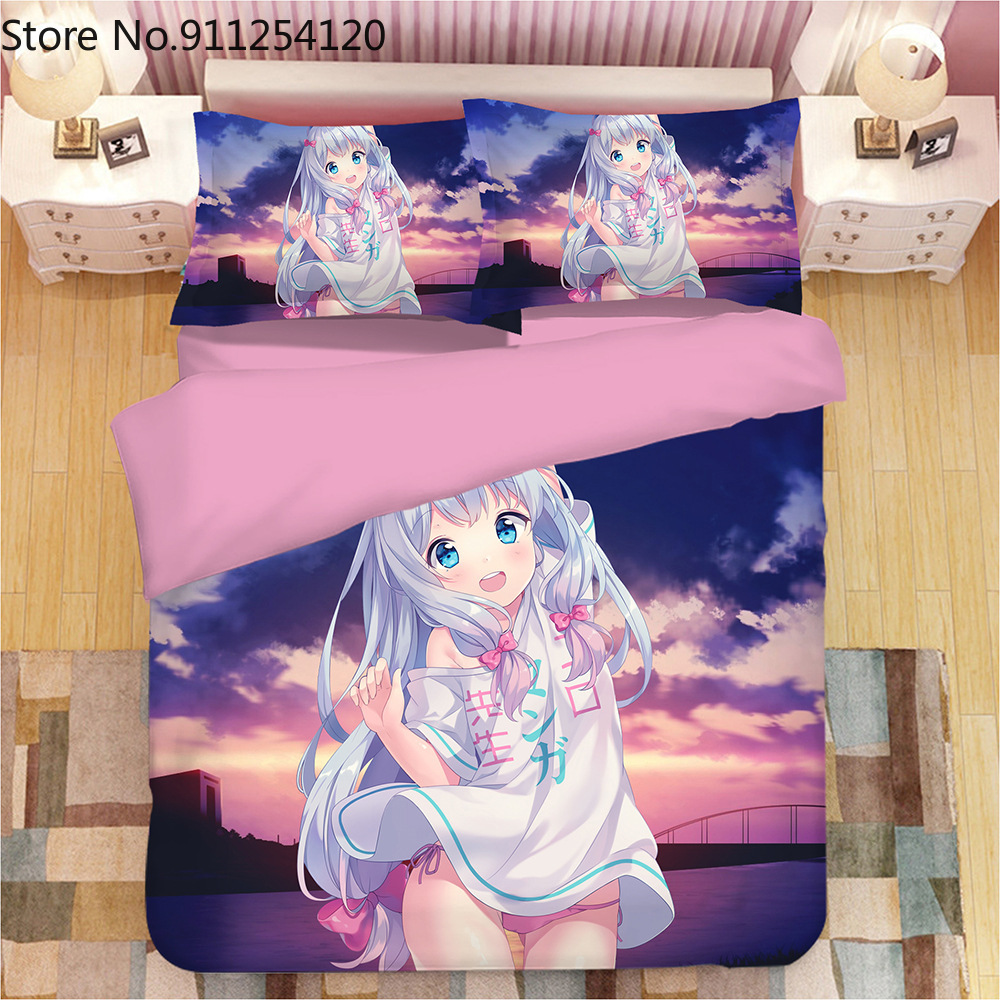Izumi Sagiri 3D Anime Print Bedding Set Duvet Covers Cartoon Bedding Sets Bed Cover Bed Sets Animood Collections