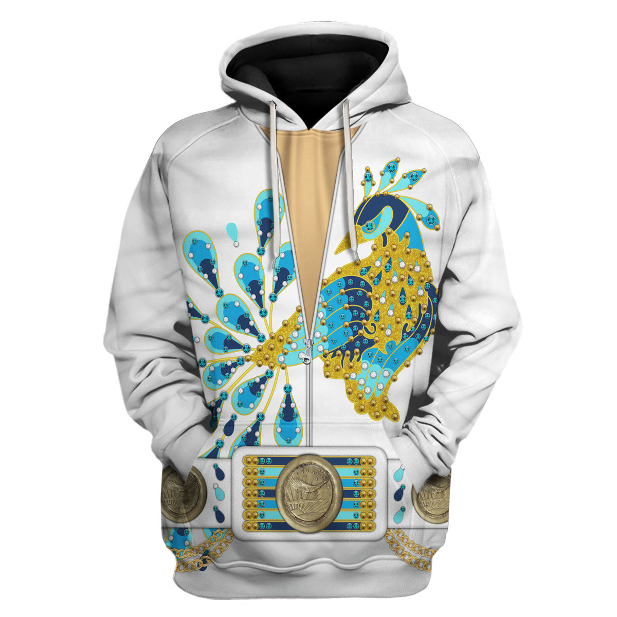 Customspig Elviss Presleyy Peacock Outfit Costume Hoodie Sweatshirt T-Shirt Tracksuit