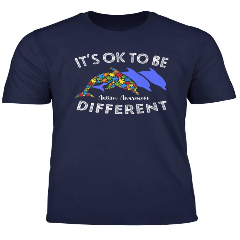 Its Ok To Be Different T Shirt Dolphin Autism Awareness Gift