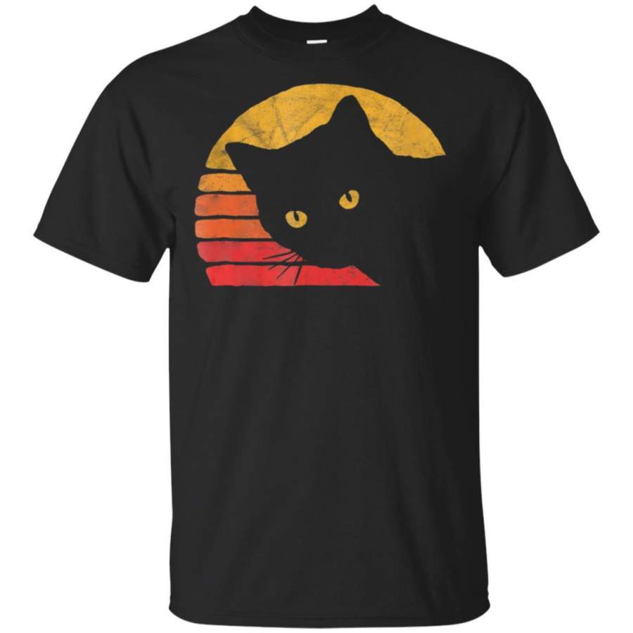 Vintage Eighties Style Cat T-Shirt – Retro Distressed Design