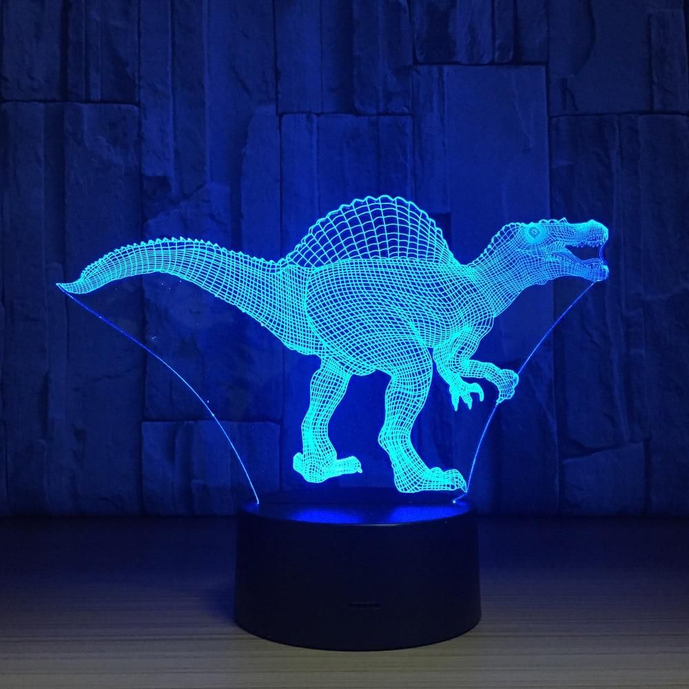 Wild Animal Spinosaurus Dinosaur Pattern 3D Illusion Night Light Led Light