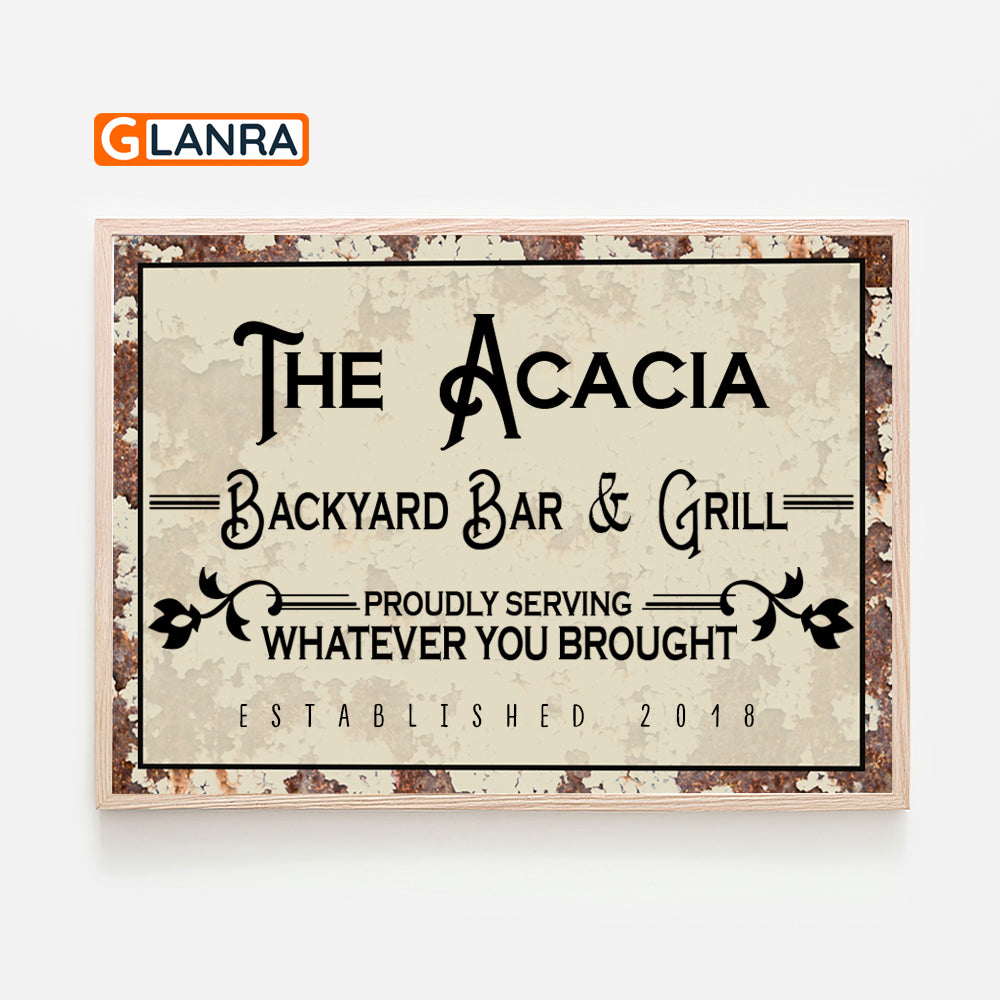 Backyard Bar & Grill Ver.2 Poster Vintage Home Decor