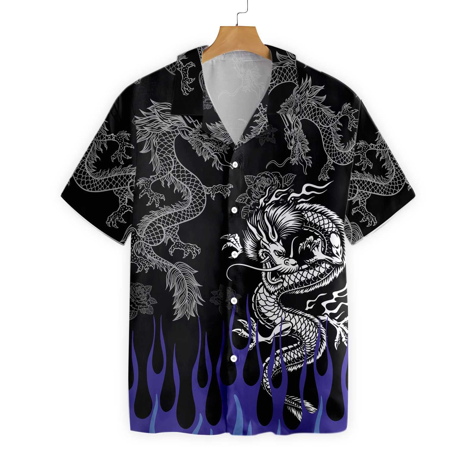 Dragon With Blue Flame Aloha Hawaii Shirt For Men Women Ha109563